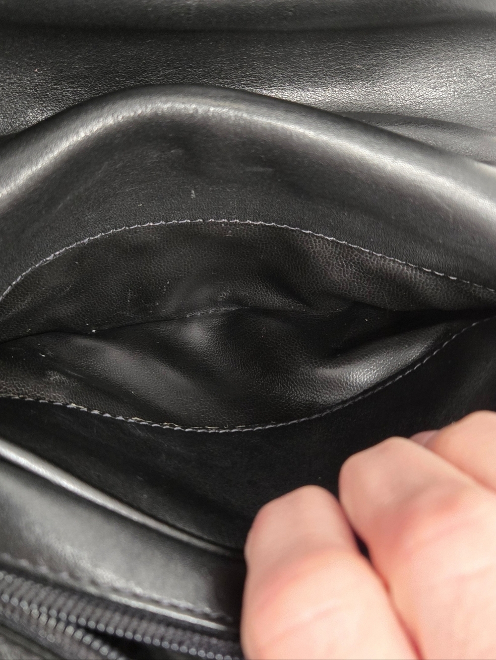 Peruzzi Firenze Black Leather Crossbody Bag Italian Minimalist Gold Hardware - Picture 15 of 16